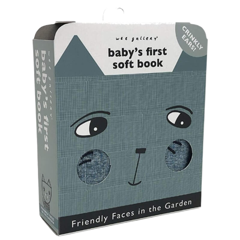 Wee Gallery Cloth Book: Friendly faces In The Garden (New Box Design)