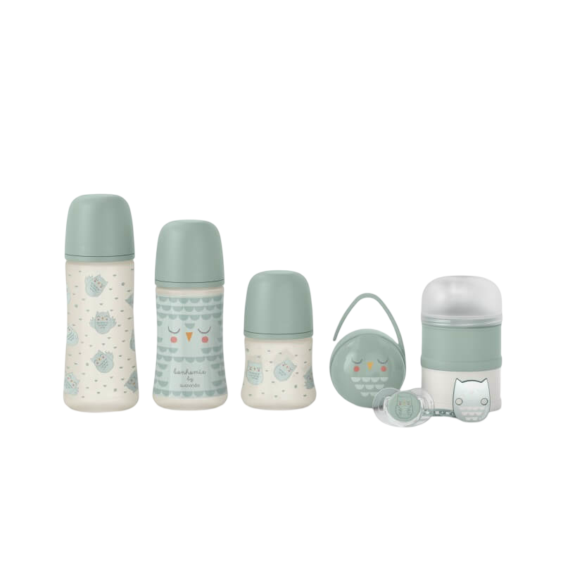 Bonhomia Owl Welcome Baby Gift Set 7 Pieces - Green