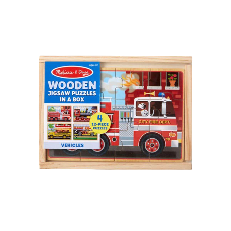 Wooden Jigsaw Puzzles In A Box - Vehicles