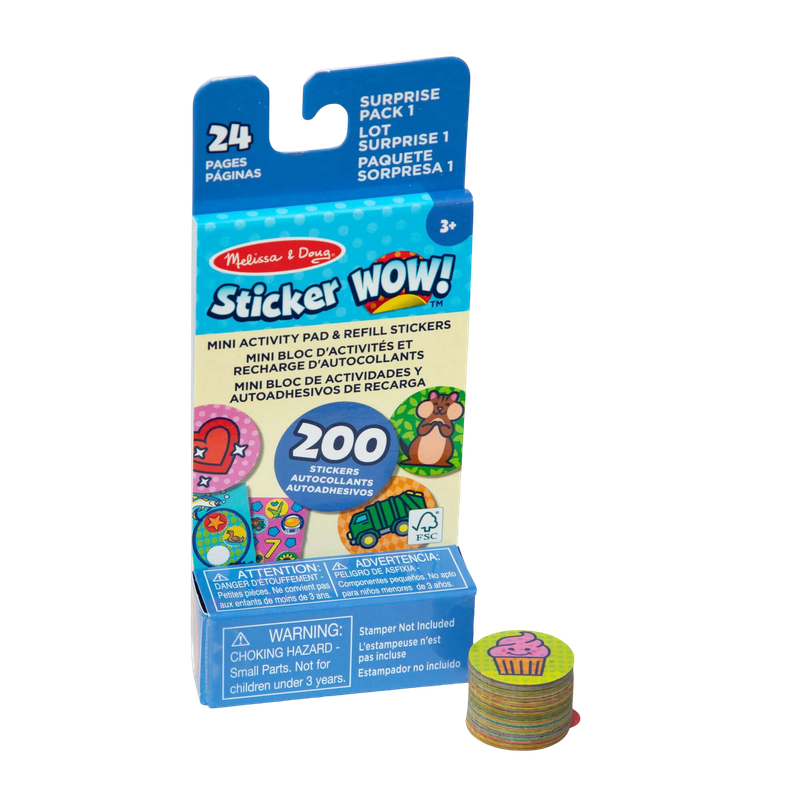 WOW!® Mini Activity Pad & Refill Stickers - Surprise Pack (200 Stickers) - Stamper not included