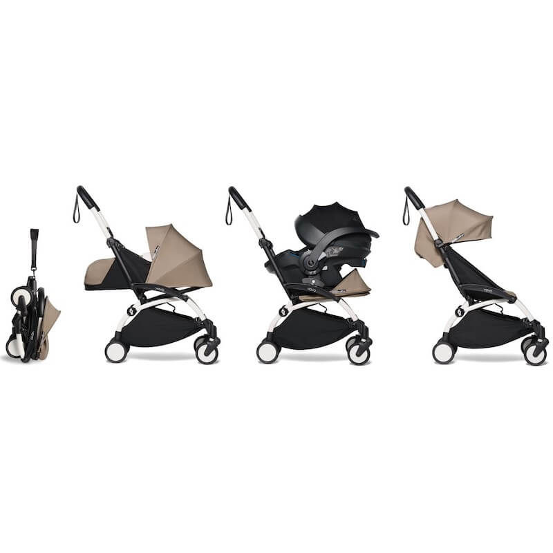 Babyzen Yoyo² All In 1 With Car Seat White Frame 0 Newborn Pack 6 Color Yoyo By Besafe Taupe Baby Central Car Seat White Frame 0 Newborn Pack, Babyzen Yoyo Car Seat By Besafe