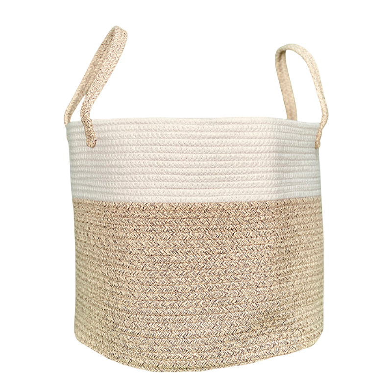 Natural/White Rope Storage Basket