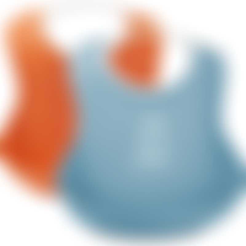 BabyBjorn Soft Bib 2-Pack - Orange/Turquoise