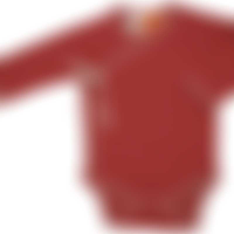 Nature Baby - Long Sleeve Kimono Bodysuit - Red (3-6mth)
