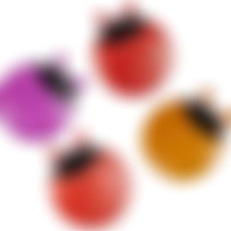 Sassy Baby Ladybug Teethers 2-Piece (Red/Purple OR Red/Orange)