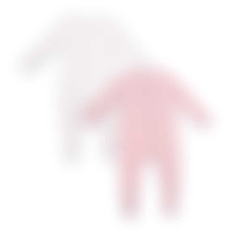 NotTooBig 初生嬰兒 / 幼兒竹纖維長袖連身睡衣 2 件裝 - 粉紅色