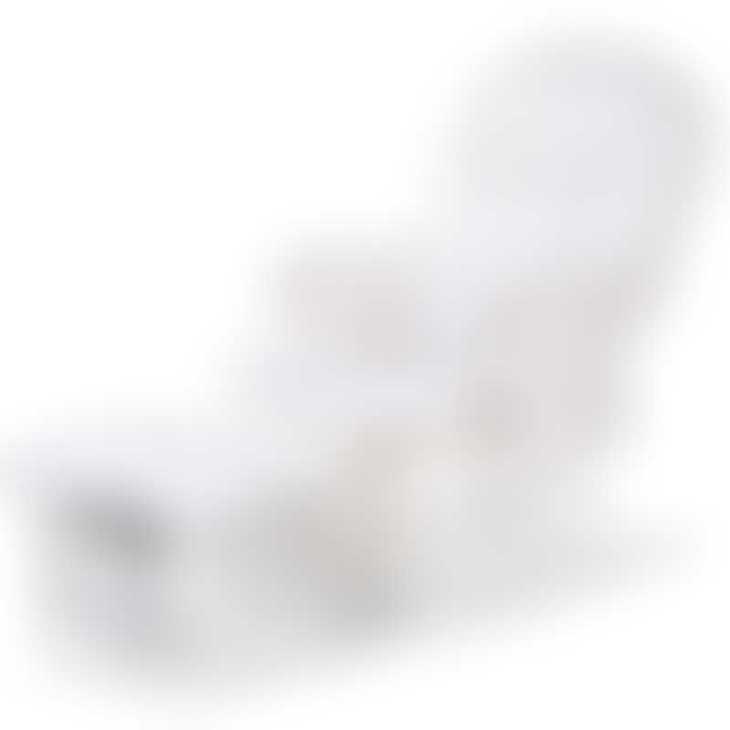 Childhome 圓形山毛櫸滑翔椅 - 白色帶腳凳