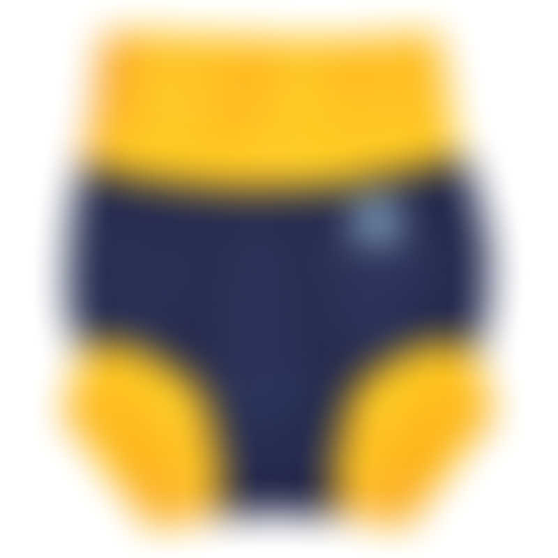 Splash About 銀離子 3D 雙層游泳尿布褲 - 海軍藍色配黃色