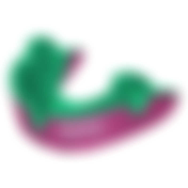 OPRO Silver Mouthguard 10+ Adult - Green/Pink