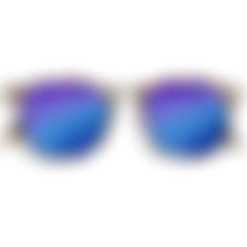 IZIPIZI SUN Junior #E Blue Tortoise, Soft Blue Mirrored Lenses (3-10years)