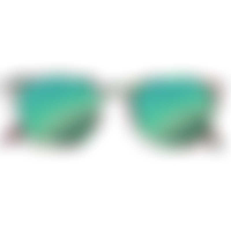 IZIPIZI SUN Junior #E Green Tortoise, Soft Green Mirrored Lenses (3-10years)